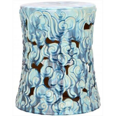SAFAVIEH Ceramic Ocean Cloud Garden Stool - Blue ACS4519B